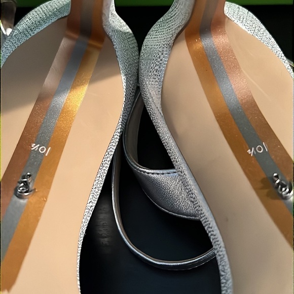 Sam Edelman Jade soft silver leaf ankle strap sandals Sz 10.5 heels new - Picture 12 of 13